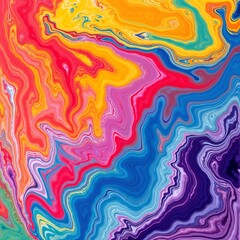 Dynamic Marbled Pattern in Rainbow Colors for Creative Design