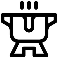 Cheese fondue. Editable stroke vector icon.