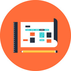 project management flat vector web icon