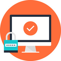Security flat vector web icon