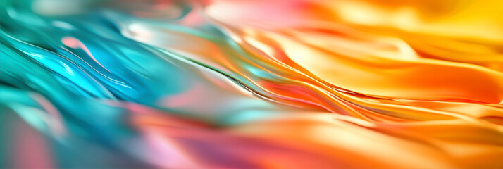 Colorful Wavy Lines Create a Fluid Abstract Shape That Captivates With Vibrant Hues of Orange, Blue, and Pink