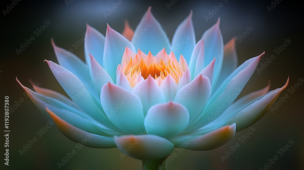 Wall mural A Serene Blue Lotus Flower in Bloom