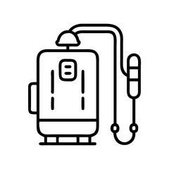portable shower icon, portable shower line art - simple line art of portable shower, perfect for portable shower logos and icons and themed design