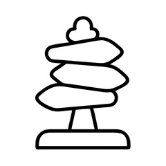 rock cairn trail marker icon, rock cairn trail marker line art - simple line art of rock cairn trail marker, perfect for rock cairn trail marker logos and icons and themed design