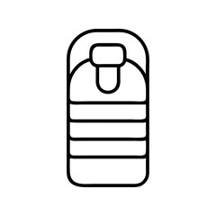 sleeping bag icon, sleeping bag line art - simple line art of sleeping bag, perfect for sleeping bag logos and icons and themed design