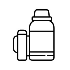 thermos bottle icon, thermos bottle line art - simple line art of thermos bottle, perfect for thermos bottle logos and icons and themed design