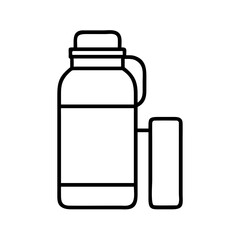 thermos bottle icon, thermos bottle line art - simple line art of thermos bottle, perfect for thermos bottle logos and icons and themed design