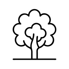 tree silhouette icon, tree silhouette line art - simple line art of tree silhouette, perfect for tree silhouette logos and icons and themed design