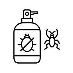bug spray icon, bug spray line art - simple line art of bug spray, perfect for bug spray logos and icons and themed design