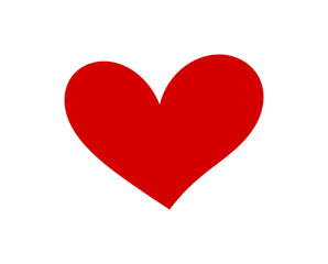 Cute red heart icon. Vector illustration.