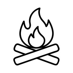 campfire icon, campfire line art - simple line art of campfire, perfect for campfire logos and icons and themed design