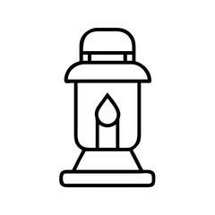 campground lantern light icon, campground lantern light line art - simple line art of campground lantern light, perfect for campground lantern light logos and icons and themed design