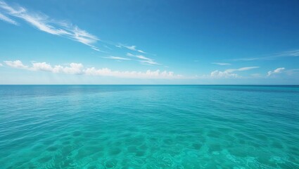 Endless blue ocean under a clear sky on a sunny day with calm waters