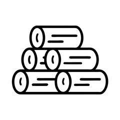 firewood stack icon, firewood stack line art - simple line art of firewood stack, perfect for firewood stack logos and icons and themed design