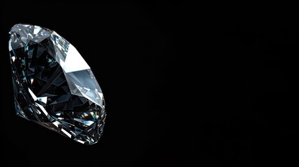 Brilliant Diamond on Black Background