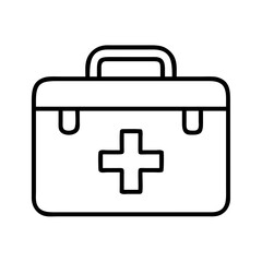 first aid kit icon, first aid kit line art - simple line art of first aid kit, perfect for first aid kit logos and icons and themed design