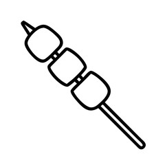 marshmallow on a stick icon, marshmallow on a stick line art - simple line art of marshmallow on a stick, perfect for marshmallow on a stick logos and icons and themed design
