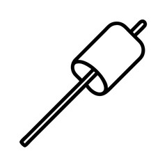 marshmallow on a stick icon, marshmallow on a stick line art - simple line art of marshmallow on a stick, perfect for marshmallow on a stick logos and icons and themed design