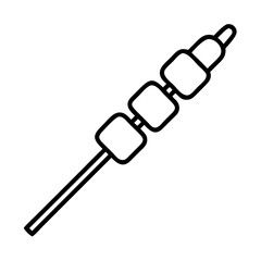 marshmallow roasting stick icon, marshmallow roasting stick line art - simple line art of marshmallow roasting stick, perfect for marshmallow roasting stick logos and icons and themed design