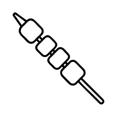 marshmallow roasting stick icon, marshmallow roasting stick line art - simple line art of marshmallow roasting stick, perfect for marshmallow roasting stick logos and icons and themed design