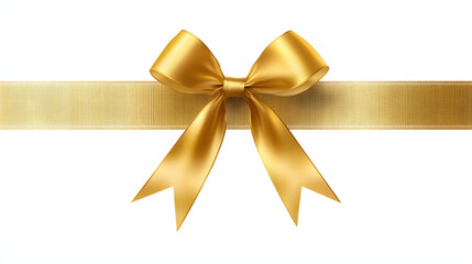Fototapeta premium Gold gift ribbon and bow cross shape isolated transparent background photo PNG file