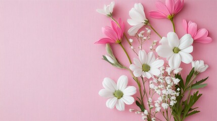 Fototapeta premium A beautiful bouquet of pink and white blossoms celebrates the beauty of spring's floral nature