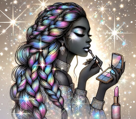 Tumblerwrap Woman Glitter Makeup Fashion