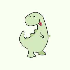 Fototapeta premium funny dinosaur expressions illustration