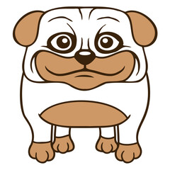 Dog Pug Small Cute Thick Lovely Happy Comic Funny Design Lover Art Vector Illustration Card T-Shirt Poster Sticker Graphic Print Decorative Drawing Isolated Logo Decoration Symbol Creative Cool Style

