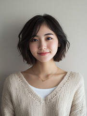 Fototapeta premium マッチングアプリを使っている若い女性