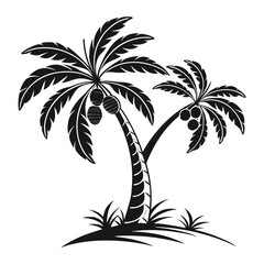 Obraz premium Black and White Palm Tree Illustration