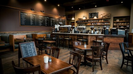 Cozy urban coffee shop corner rustic furniture and inviting views for comfort and relaxation