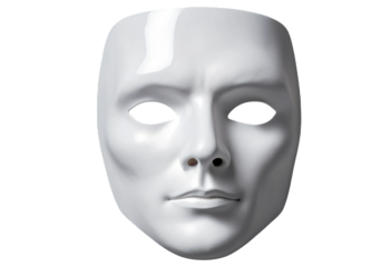 white mask on white background
