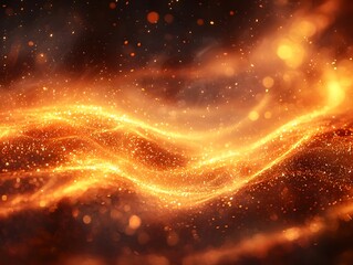 Surreal Fiery Abstract Swirling Flames and Glowing Embers Background Concept