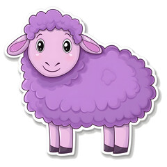Fototapeta premium Simple Vector Art of Sheep Sticker with Cute Details