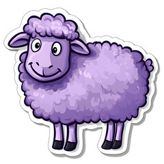 Obraz premium Minimalistic Purple Sheep Design in Flat Vector Style