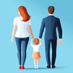 Fototapeta premium Harmonizing Family Dynamic in Modern Life with Parents and Child in a Cherished Moment