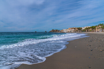 Costa del Sol beach Almunecar Spain tourist town in Andalusia