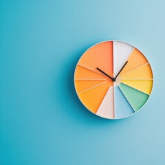 Obraz premium Concept of Balancing Daily Life and Time Management with Colorful Clock Design
