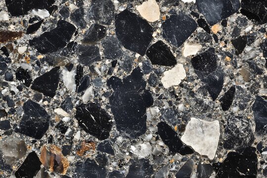 Black & White Terrazzo: Detailed Texture
