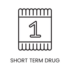An icon of a single day calendar in vector, symbolizing short term drug use, with an editable stroke