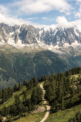 Mountain trail leading to Montblanc