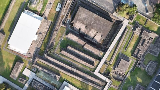 cenital shot of tlatelolco templo mayor in Mexico city