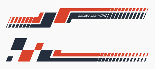 Set of premium car stripes. Simple car stripes. Racing sticker design. Graphic sport decal vinyl element. Automobile decoration. Racing design vector
