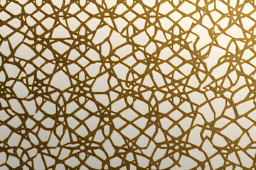 Seamless gold oriental pattern. Islamic background. Arabic linear texture. Vector illustration.