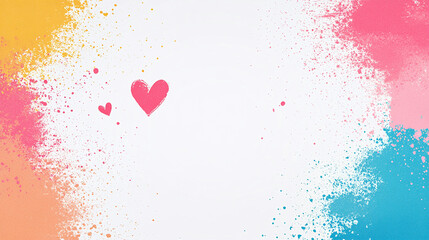 Valentine heart border with white background.