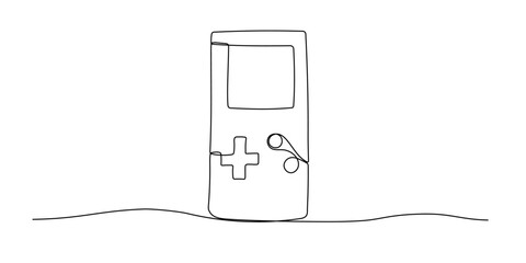 Game console one line continuous sketch. Hand drawn doodle vector illustration isolated on white © Elena