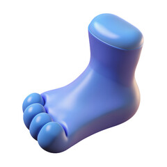 Colorful Blue Abstract Foot Shape for Creative Design Projects