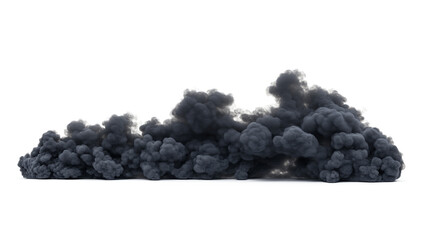  Black smoke isolated on a transparent or white background
