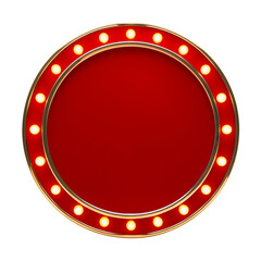 Naklejka premium A luxury red circle sign and yellow lights around the border 02